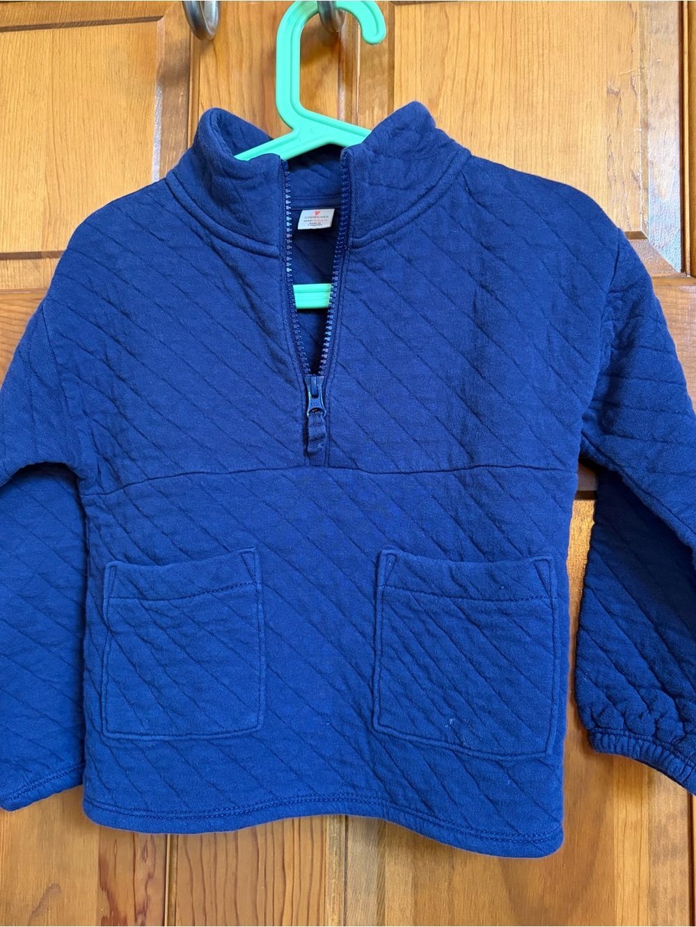 Crewcuts Navy Quilted Half-Zip Sweatshirt Girls XS
